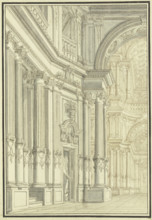 Interior of a Baroque church, 17th century. Creator: Giacomo Antonio Mannini.