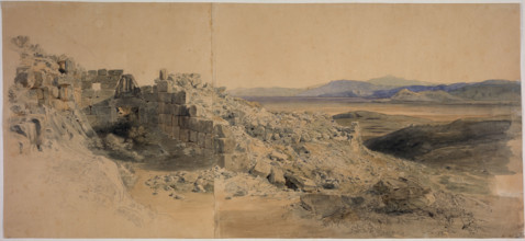 Lion gate in Mycenae, 1834. Creator: Carl Rottmann.