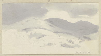 Landscape near Schonberg, (Bensheim), 1839. Creator: Carl Theodor Reiffenstein.