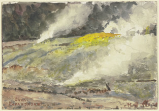Papandajan (volcano?) on Java, 1900. Creator: Fritz Hauck.