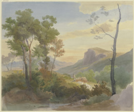 Italian mountain landscape, 19th century. Creator: Carl Maria Nicolaus Hummel.