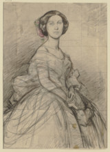 Young lady in half-length portrait, face to face, 19th century. Creator: Jakob Becker.