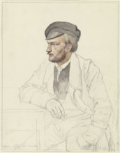Wilhelm Schulz from Darmstadt, sitting at a table, 19th century. Creator: Karl Sandhaas.