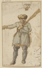 A hunter with a rifle and fur hat, 17th century. Creator: Hendrick Avercamp.