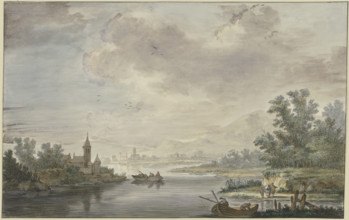 River landscape, c1800-1806. Creator: Georg Melchior Kraus.