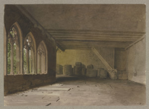 Cloister of the Collegiate Church of St. Peter and Paul in Bad Wimpfen, where wooden..., 1850. Creator: Carl Theodor Reiffenstein.