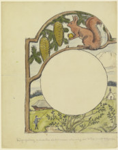 Black Forest clock face with squirrel, 1900. Creator: Hans Thoma.