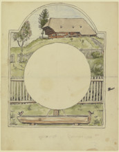 Black Forest clock face with fountain, 1900. Creator: Hans Thoma.