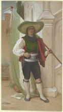 Tyrolean flag bearer at the wine festival, 1856. Creator: Eduard von Steinle.