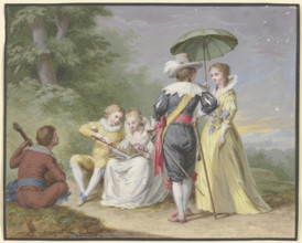 Musicians playing at the edge of the forest, 1770-1800. Creator: Friedrich Tischbein.