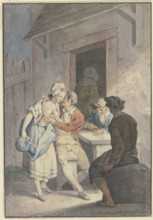 Scene in front of an inn, 1780. Creator: Gottlieb Welte.