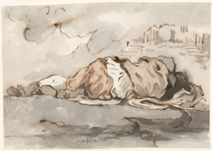 Study of a Sleeping Youth, Seen from Behind, 1752-1756. Creator: Augustin Pajou.