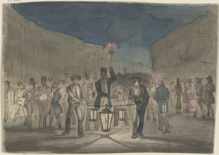 The "lantern ruckus", c1830-1880. Creator: Jakob Dielmann.