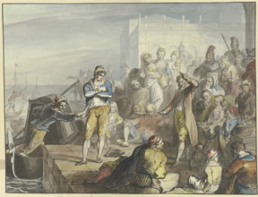 Improviser in the Piazzetta in Venice, c1790s. Creator: Johann Heinrich Ramberg.