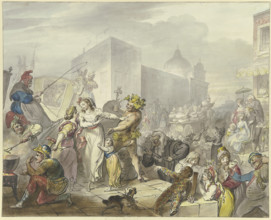 Roman carnival scene, 18th century. Creator: Johann Heinrich Ramberg.
