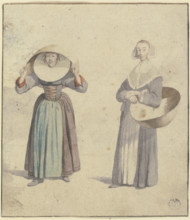 Two traditional woman's costumes, c1620-1670. Creator: Wenceslaus Hollar.