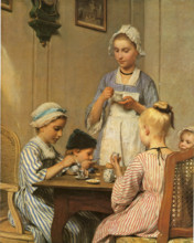 Children at Breakfast, 1879. Creator: Albert Anker.