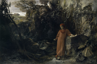 Petrarch at the Spring of Vaucluse, 1867. Creator: Arnold Bocklin.