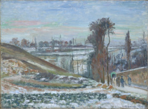 Snow effect at the Hermitage, 1875. Creator: Camille Pissarro.