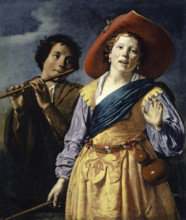 Shepherdess singing with Shepherd, 1630. Creator: Johannes Moreelse.