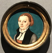 Round Portrait of Katharina von Bora, wife of Martin Luther, 1525. Creator: Lucas Cranach the Elder.