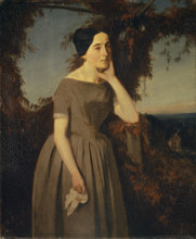 Portrait of Louisa Schmid, 1849. Creator: Arnold Bocklin.