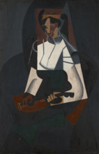 Woman with Mandolin, after Corot, 1916. Creator: Juan Gris.