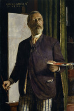 Self-Portrait in the Studio, 1893. Creator: Arnold Bocklin.