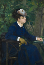 Woman in a Garden (Woman with a Seagull Hat), 1868. Creator: Pierre-Auguste Renoir.