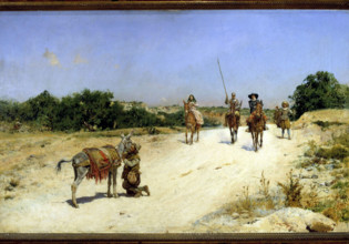 'Encuentro de Sancho Panza con el Rucio', c1894. Creator: José Moreno Carbonero.