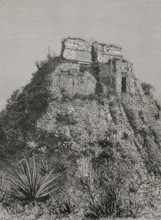 Pyramid of the Magician, also called House of the Dwarf, Uxmal, Mexico, 1892.  Creator: Unknown.