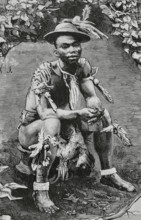 Siova-Biahome, chieftain of Musola (Boloko, South Bioko, Bioko Island), Spanish Guinea, 1883. Creator: Tomás Carlos Capuz.