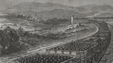 Franco-Prussian War (1870-1871): German train at Nauheim, transporting bullets...September 1870. Creator: Tomás Carlos Capuz.