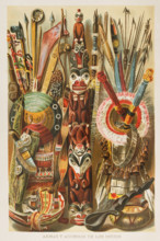 Weapons, utensils and ornaments of American Indians, 1892.  Creator: Unknown.