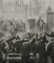 Franco-Prussian War (1870-1871): Session of the French Senate of 15 July 1870. War declaration.  Creator: Unknown.
