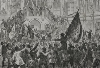 Proclamation of the French Republic in Paris, 1870.  Creator: Ribas.