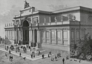 Exterior view, Palazzo delle Esposizioni, Rome, Italy, 1883. Creator: Bernardo Rico.