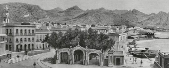 Calle de la Marina, (La Marina Street) and Alameda del Muelle, Santa Cruz de Tenerife, 1883. Creator: Bernardo Rico.