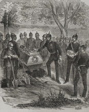 Franco-Prussian War (1870-1871): Burial of the French General Abel Douay...on 7 August 1870.  Creator: Ribas.