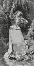 Ophelia, fictitious character from the play "Hamlet" by William Shakespeare (1564-1616), 1883. Creator: Unknown.