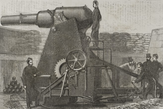 Moncrieff 7-ton gun carriage, 1870.  Creator: Unknown.