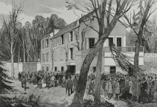House where Gambetta died on 31 December 1882, 'Maison des Jardies' at Ville-d'Avray, 1883.  Creator: Bernardo Rico.