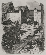 Franco-Prussian War (1870-71): Battle of Wissembourg - Entrance to Geisberg Castle on 4 August 1870. Creator: Unknown.