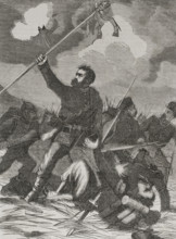 Franco-Prussian War (1870-71): Taking of a French Imperial eagle standard by the 3rd Posen..., 1870. Creator: Unknown.