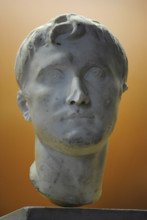 Bust of Augustus (63 BC-14 AD), Odessa Archaeological Museum, Odessa, Ukraine, 2011. Creator: LTL.