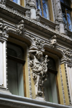 Facade and statues, "The Passage", hotel and mall, Odessa, Ukraine, 2011.  Creator: LTL.