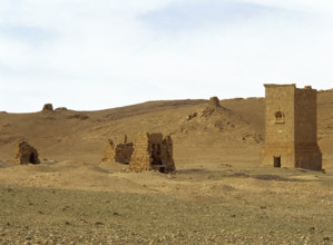 Funerary towers, Valley of the Tombs, Oasis of Tadmor, Palmyra, Syria, Roman, c1st century (1999).  Creator: LTL.