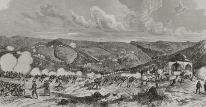 General attack by the Austro-Hungarian army, Bosnian uprising, Sarajevo, 19 August 1878.  Creator: Eugenio Vela.