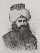 Portrait of Murad Bey Mohammed, (c1750-1801), Egyptian Mamluk chieftain, 1879.  Creator: F Thomas.