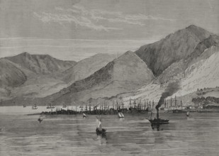 Panoramic view of the city and harbour, Batumi, Armenia, 1878.  Creator: Unknown.